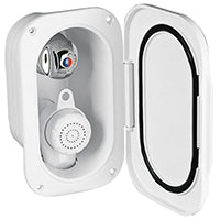 Case w/ Shower & Mixer Tap, 10' (3 m) Hose, Lid w/ Gasket, White