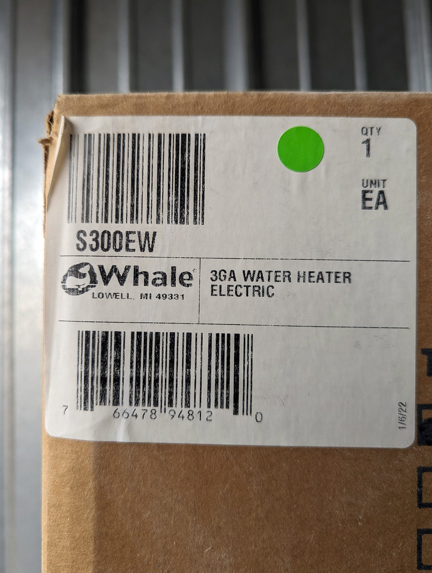 Whale Seaward E300SW 3 Gl. Marine / RV Water Heater 120V
