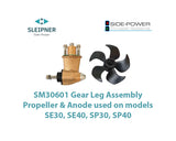 Sleipner SM30601 Side Power Gear Leg for 125mm tunnel modes